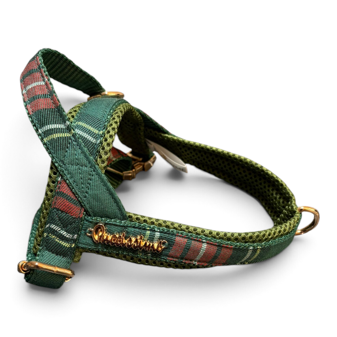 Highland Plaid Green One-Click Dog Harness