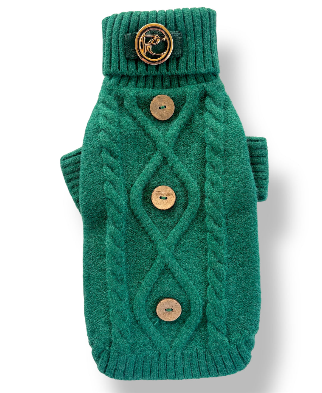 Puccissime green wool sweater for dogs and cats 