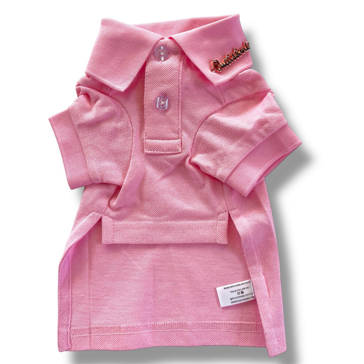 Puccissime pink cotton polo shirt for dogs and cats