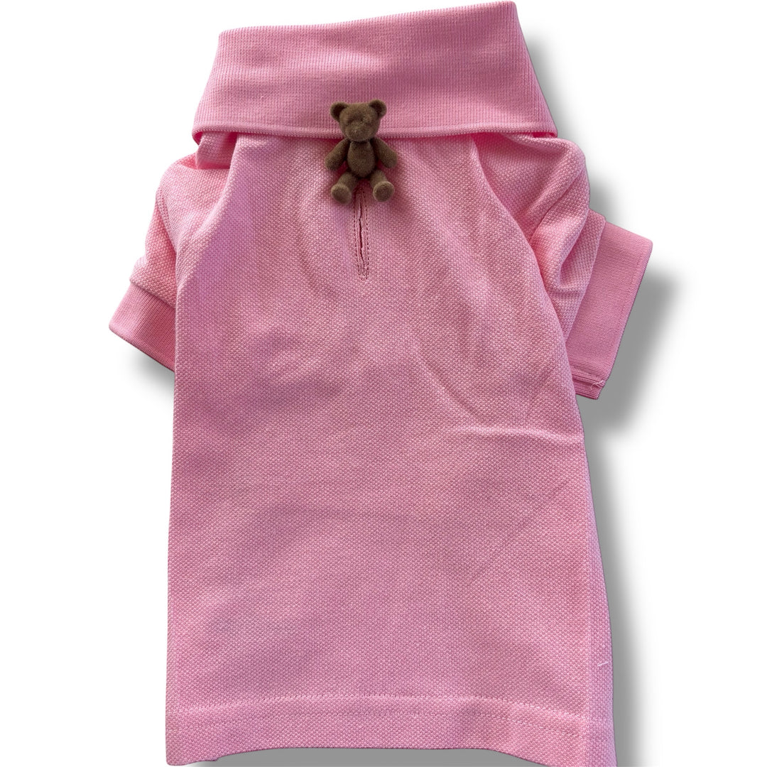 Puccissime pink cotton polo shirt for dogs and cats