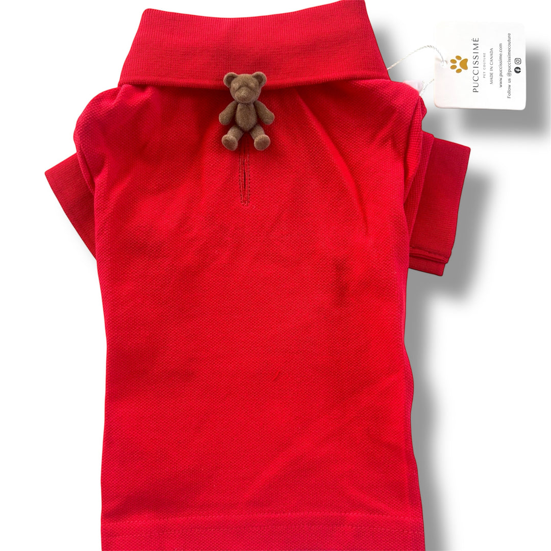 Puccissime red cotton polo shirt for dogs and cats