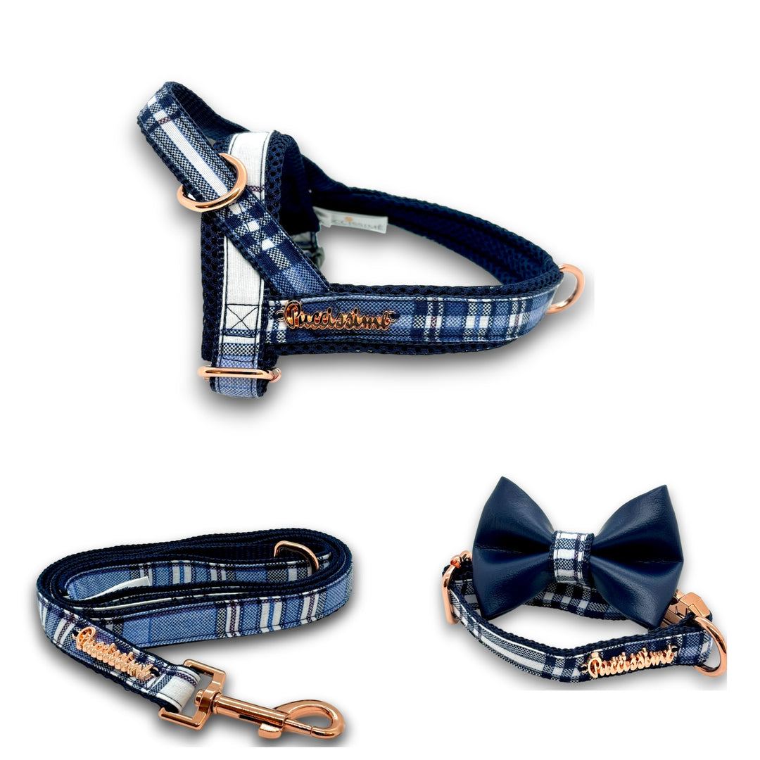 Regatta Plaid Blue One-Click Dog Harness