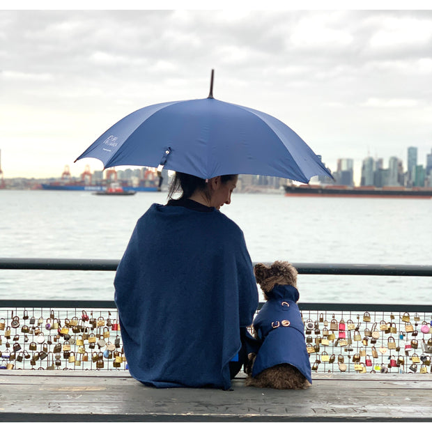 Elegant luxury Puccissime dog winter navy rain jacket waterproof