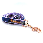 Puccissime pet couture- lavender purple tartan plaid elegant luxury dog leash- made in Canada