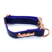 Lilac dog collar - genuine leather- made in Canada  