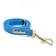 Puccissime Pet Couture- Baby maya blue luxury designer vegan leather dog leash- made in Canada