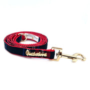 Puccissime carnegie black, red, yellow plaid luxury scottish tartan dog leash. MADE IN CANADA.