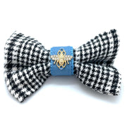 Puccissime Pet Couture- blue , black and white houndstooth dog luxury designer- made in Canada