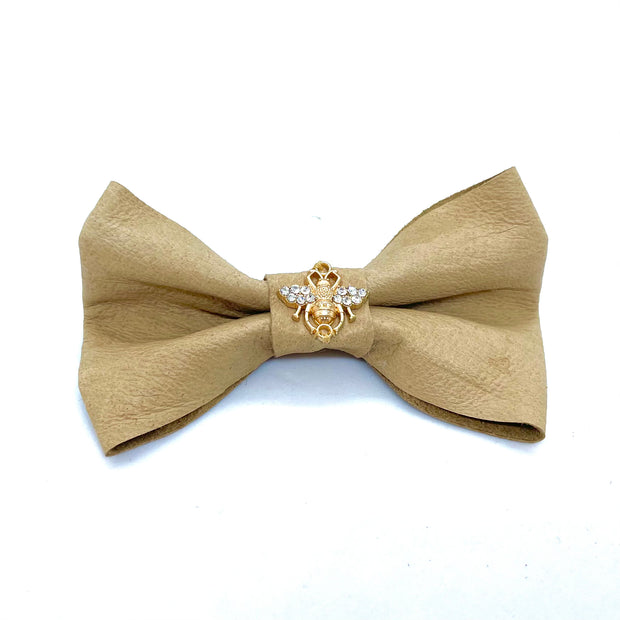 Pine dog bow tie genuine leather- made in Canada 