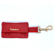 Puccissime Cherry red luxury vegan leather dog poop bag. MADE IN CANADA.