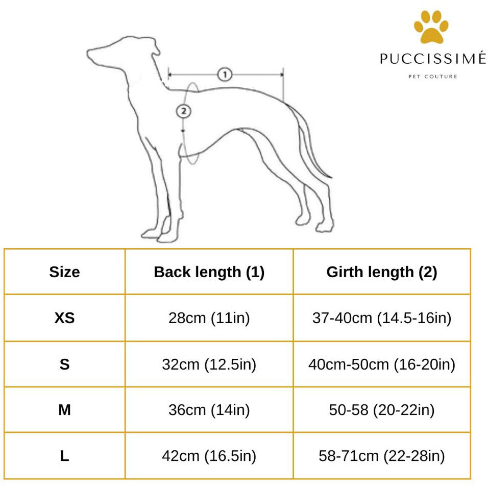 Dog rain jacket sizes