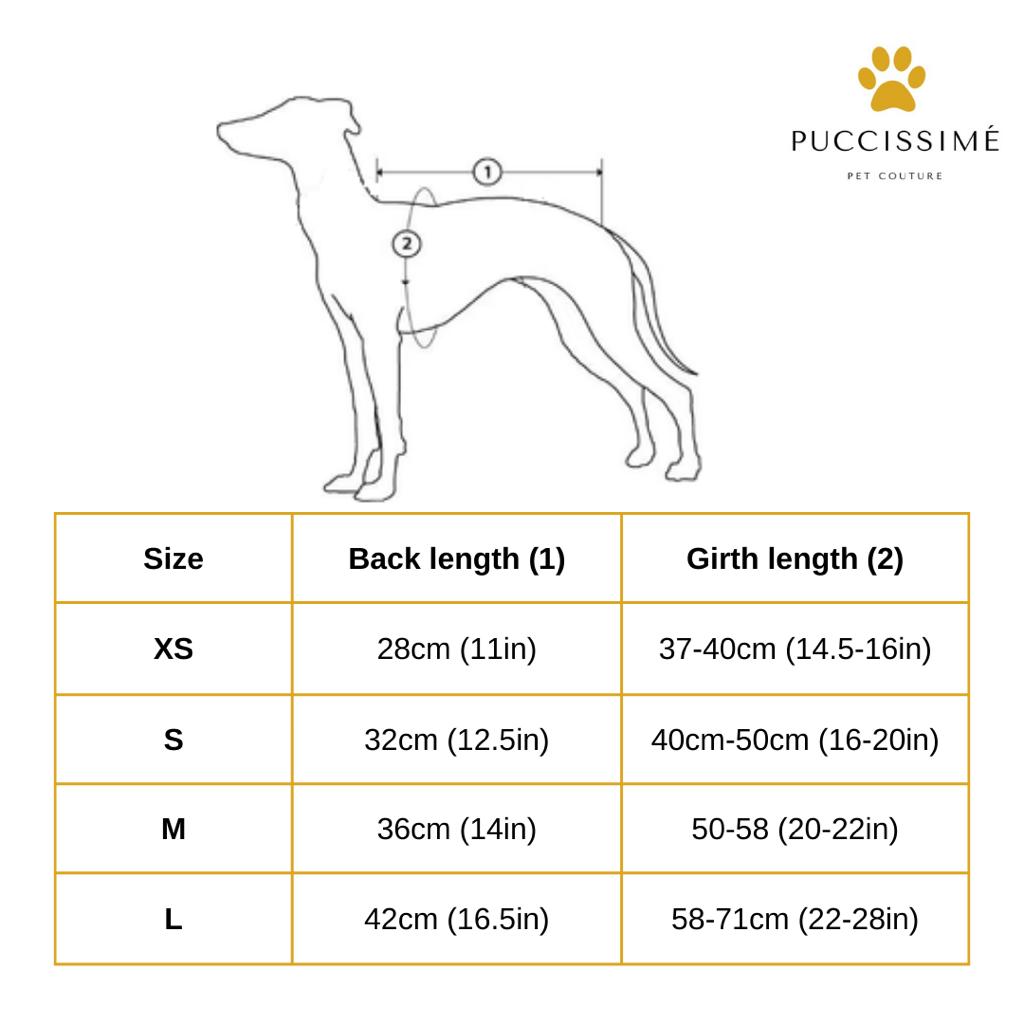 Dog rain jacket sizes