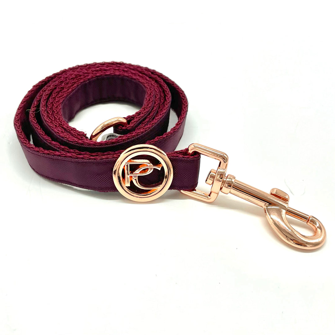 Puccissime burgundy dog rain leash. MADE IN CANADA.