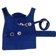 Puccissime Blue dog rain jacket- Front side and leash. MADE IN CANADA.