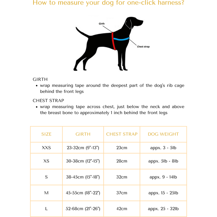Cardinal One-click dog harness