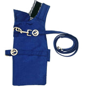 Puccissime Blue dog rain jacket- Right side and leash. MADE IN CANADA.